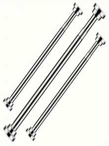 Pack Stainless Steel Adjustable Shower Curtain Rod - No Drill Spring Tension Telescoping Rod, Rust-Resistant Bathroom & Window Curtain Rod With Strong Bearing Capacity (Supports 61lbs), 18-64/18-78 Inch, Non-Slip Design, Tension Shower Rod | Secure Curtain Hold | Durable Spring Design - A - View 3