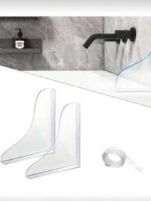 1 Pair Transparent Acrylic Splash Guard, Sink Water Baffle For Bathroom And Vanity - Multicolor - View 2