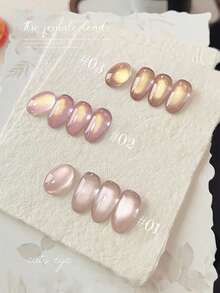 10毫升 Pure Lust 金色光芒女英雄猫眼凝胶指甲油 2026 春夏新款流行美白冰透明超闪美甲粉色半透明猫眼美甲用品粉色美甲适合所有季节 - 彩色 - 查看 3