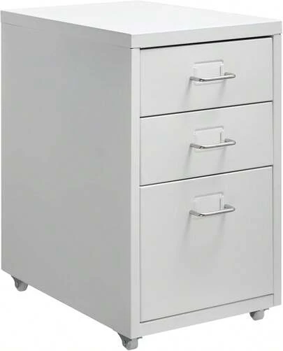 3-Schubladen-Rollcontainer, rollbarer Aktenordner unter dem Schreibtisch, Metallschrank mit Rollen für Zuhause und Büro, dunkelgrün LSNQ