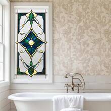 1/6pcs Set Static Cling Frosted Window Film, Artistic Gemstone & Diamond Pattern Design. Decorative Glass Sticker, Suitable For Living Room, Bedroom, Kitchen, Home Glass Decor - Symmetrical Diamond-shaped Frosted Film - View 9