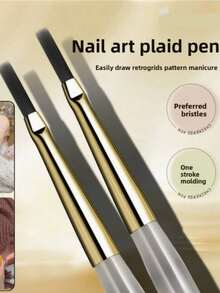 Bộ 2 bút vẽ móng tay kiểu Nhật tối giản và bút vẽ dây, bút vẽ tay chuyên dụng cho tiệm nail, thích hợp để vẽ móng, vẽ dây, pha trộn, móc, v.v., bút trị liệu bằng ánh sáng chuyên dụng cho móng. - Nhiều màu - Xem 2