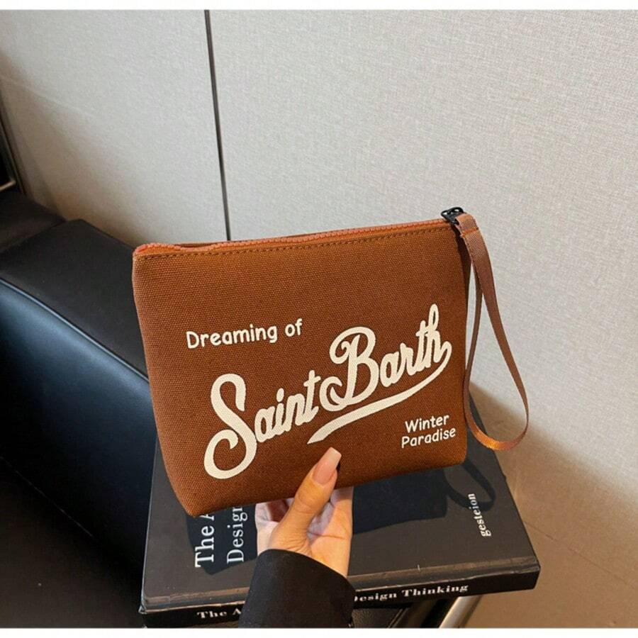 Waterproof Toiletry Bag Made Of Diving Material – Travel Storage Bag In European And American Style, SAINTBATH Toiletry Bag, Clutch - Cà phê - Xem 1