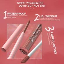 DUNUF 2-In-1 Lip Liner And Lip Gloss Set #12 - Premium Wine Red Matte Lip Kit For US Beauty Enthusiasts! Features Ultra-Smooth Retractable Lip Liner For Precise Lip Contouring & Filling, Paired With Highly Pigmented Velvet Matte Liquid Lip Gloss That Delivers Long-Lasting, Transfer-Proof Color Payoff. Perfect For Creating Bold Retro Red-Brown Lip Looks-Ideal For Daily Wear, Parties, Or Fall/Winter Makeup. Smooth, Creamy Texture Glides On Easily Without Dragging, Waterproof & Smudge-Proof Formula Ensures All-Day Wear. High-Definition #12 Deep Wine Red Shade Flatters All Skin Tones, Matches Y2K Retro & Everyday Makeup. Essential All-In-One Lip Makeup Set For Girls & Women, A Must-Have Beauty Essential For Your Collection! - R12 - 查看 9