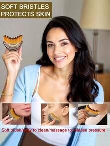 Bộ 2 món massage chăm sóc da mặt - Bàn chải massage dẫn lưu bạch huyết vùng mặt, bảng Gua Sha hình trái tim bằng thép không gỉ, bàn chải chà mặt khô, dụng cụ massage dẫn lưu bạch huyết vùng mặt, cằm và đường viền hàm, dụng cụ Gua Sha bằng thép không gỉ. - A - Xem 9