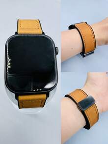 1pc Silicone Smart Watch Band, Compatible With Redmi Watch 6 Active/6 Lite, Watch 5 Active/5 Lite, Watch 3 Active/3 Lite, Watch 4, Mi Band 8 Pro/9 Pro, Silicone Folding Magnetic Strap Accessory - Crazy Horse Brown - View 1