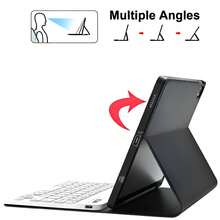 TenYide Multi-Angle Stand Book-Style Tablet Protective Case With Detachable Wireless Bluetooth Keyboard, Shockproof/Dustproof/Anti-Fingerprint, Suitable For IPad 5th/6th/7th/8th/9th/10th/11th(A16), Pro 11/Pro12.9/Pro13, Air 1/2/3/4/5/6/7/11/13, Galaxy Tab, MatePad, Honor Pad, Pad, Pad, Tab, Xiaoxin Tab, IdeaTab - Dark Black - View 3