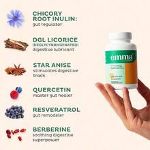 Emma Gut Health Doctors Endorsed Supplement - 60 Capsules - Relief From Gas And Bloating, Repairs Leaky Gut With Magnesium, Berberine, Vitamin D, Quercetin & More - Gut Health & Colon Cleanse Formula Vitamins Supplements Chlorophyll Creatina Monohidratada Vitamins Probiotics For Women Protein Powder Quick Ship Items Creatina Colageno - 60抽 - 查看 2