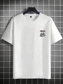 Men's Fashionable Printed Loose Short Sleeve-Shirt |   Exquisite Design |   Summer Essential |   Easy To Match, Showcasing Your Style 1PA4 - 藏蓝色 - 查看 9