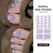 20片装 - 彩虹渐变闪粉美甲贴纸。这款春夏系列采用渐变微闪设计。易于粘贴，非常适合女士在度假、节日、派对、约会或居家美甲时使用。 - 彩色 - 查看 23