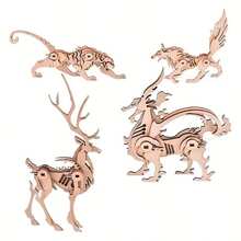Set de 4 piezas de Figuritas de Modelos 3D de Animales e Insectos - Ranuras precisas, ensamblaje suave, Manualidades de madera de tilo DIY, adecuado como regalo para adultos y adolescentes - Modelo - Ver 10