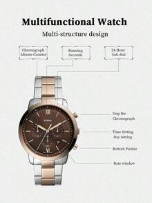 Reloj de cuarzo minimalista de uso diario para hombres Fossil FS5869 - Marrón - Ver 5