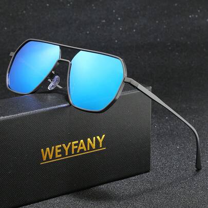 WEYFANY Kính râm nam thời trang, kính râm gọng kim loại cổ điển dành cho nam với càng kính bằng nhôm-magiê, chất liệu TAC nhẹ, bền, thoải mái khi đeo, kiểu dáng thanh lịch, tối giản, đa năng, phù hợp cho lái xe, hoạt động ngoài trời, du lịch, tiệc tùng, chụp ảnh, giải trí, bãi biển, lễ hội âm nhạc, leo núi, kỳ nghỉ, chơi golf, câu cá, thể thao, phong cách đường phố, phụ kiện thanh lịch hàng ngày và cho các dịp đặc biệt, sinh nhật, Ngày Valentine, mùa hè, đám cưới, lễ Eid, Ngày Nhà giáo, tựu trường, World Cup, hộp quà tặng thương hiệu cao cấp, quà tặng lý tưởng cho nam và nữ, quà tặng ngày lễ, kính râm nam, kính mắt, kính râm, bộ mùa hè.