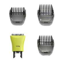 适用于 OneBlade QP6531 QP6530 QP2834 QP2734 QP2510 QP2515 QP2630 QP6520 QP6510 QP6651 QP6551 QP6541 剃须刀的替换刀头、导梳、护罩套装及鼻毛修剪器 - 黑與白 - 查看 5