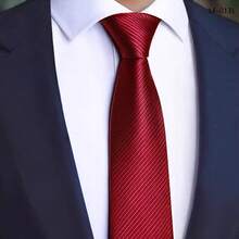1 条男士拉链无结条纹领带，黑色，48 厘米 * 6 厘米休闲、学生男士领带 - 彩色 - 查看 30
