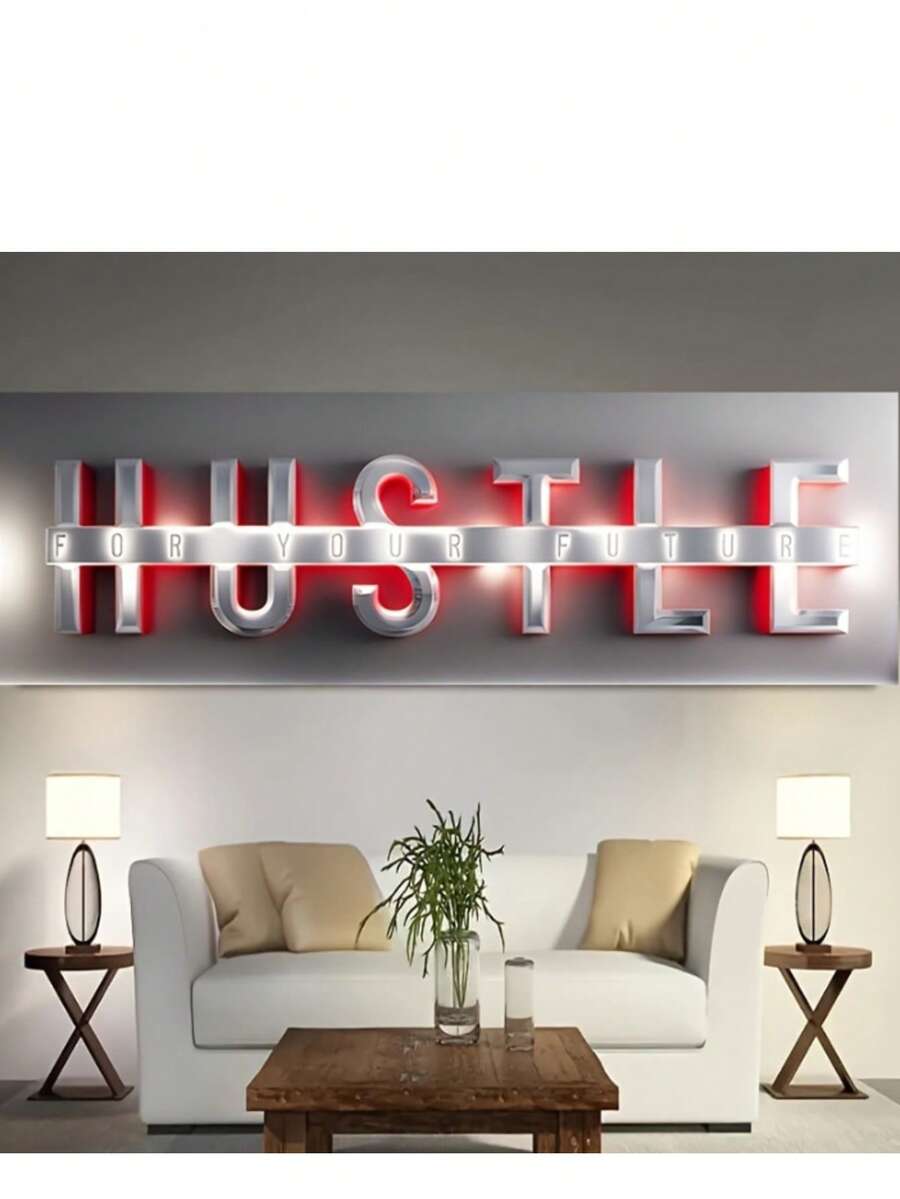 Inspirational 'Hustle For Your Future' Canvas Art Print - Unframed, Perfect For Bedroom, Living Room, Home Office Decor - Multicolor - View 1