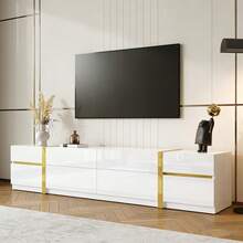 Television Stands & Entertainment Centers - White + MDF + Particle Board - View 1