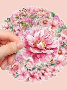 Bộ 50 miếng dán hoa màu hồng. Được làm từ chất liệu PET chất lượng cao, những miếng dán tự dính bắt mắt này rất lý tưởng để dán lên sổ tay, tủ lạnh, ván trượt, đàn guitar, sách hướng dẫn và trang trí tiệc. Với màu sắc tươi sáng, chúng thích hợp sử dụng trên bề mặt kim loại và gốm sứ, hoàn hảo cho mùa đông và các lễ kỷ niệm năm mới. - Xem 11