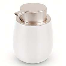 1个400毫升陶瓷手动按压式皂液器 - 宽口可重复灌装台面瓶，适用于洗手液、洗发水、润肤露 - 高品质，适用于浴室、厨房和酒店，无需用电 - 廣口氣泡瓶400ml - 查看 5