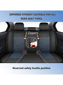 4/9pcs Set PU Leather Car Seat Covers, Waterproof Seat Protector, Breathable Seat Cushion, Universal Fit For Most Sedans, SUVs, Trucks, Luxury Ventilated Front Seat Covers With Lumbar Support, Rear Seat Covers. 9pcs Set Includes: 2 Front Seat Covers, 1 Backrest Cover, 1 Rear Seat Cover, 5 Headrest Covers. 4pcs Set Includes: 2 Front Seat Covers, 2 Headrest Covers. - Style B - View 8