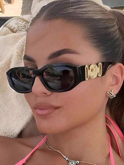 1 chiếc kính thời trang cao cấp dáng vuông, thiết kế gọng xích, phù hợp cho các hoạt động gia đình, du lịch, trang phục nghỉ lễ, phong cách thể thao, lái xe, bãi biển, lễ hội âm nhạc, trang phục ngoài trời, phụ kiện mùa hè, kỳ nghỉ, chơi golf, leo núi, trang phục thanh lịch, phụ kiện phong cách đường phố, thể thao, tiệc tùng, phong cách đường phố, câu cá, hoạt động ngoài trời, kỳ nghỉ, hoạt động ngoài trời, kỳ nghỉ