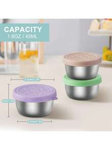 1 Set Salad Dressing Container With Sealed Sauce Cup, Suitable For Lunch Box/Work/School/Picnic/Travel, Back To School Bento Accessories, Kitchen Accessories, Kitchen, Camping, Home, Holiday Essential, Travel Essential, BBQ Essential, Camping Essential - Multicolor - View 2