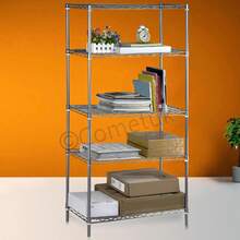 5 Tier Silver Metal Storage Rk Shelving Wire Shelf Kitchen Office Unit Stand. - Multicolor - View 4