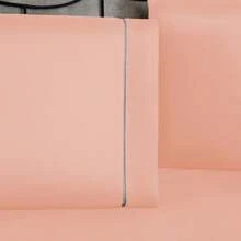 400 Thread Count Sheet Set, 2 And 3 Pieces, Luxury Hemstitch, Single, Double, Queen, King, High Quality - ROSE - View 3