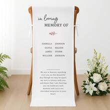 1pc Custom Reserved Memorial Chair Sign For Wedding, Personalized In Loving Memory Of Forever In Our Hearts Banner, Sympathy Gift For Loss Seat, Linen Fabric Seat Decoration For Ceremony - Färg1 - Visa 1