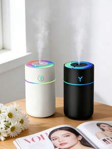 Color Cup Humidifier: Quiet Desktop Spray, 2-In-1 With Aroma & LED Light. USB Mini Portable, Silent Sleep-Friendly. Use In AC Room, Bedroom, Hotel, Office, Dorm, Bath, Pet/Yoga Room. Home Decor & Gift For Women. - Mist - View 3