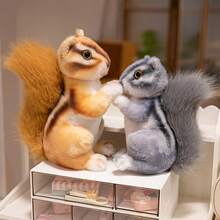 BLUESLEMON Realistic Squirrel Plush - 7.48'' Kawaii Chipmunk Stuffed Animal, Soft Gray & Stuffed Doll For Bedtime, Decor, Collectors - Rag Doll Photo Prop For Home Room Decoration - Multicolor - View 7