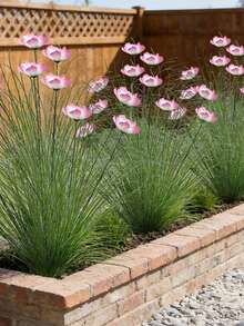 1/6/10 Maços de Grama Artificial de Cebolinha e Flores de Cosmos, Buquê de Girassol Rosa, Arbusto de Planta Verde Artificial para Exterior Resistente a Raios UV, Vegetação Artificial Simulada para o Solo, Adequado para Quintal, Jardim, Sala de Estar, Decoração de Hotel, Moldura de Janela, Casamento, Aniversário - multicolorido - Ver 3