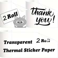 2pcs/4pcs Pack Self-Thermal Paper Rolls - Self-Adhesive Transparent Thermal Printer Paper Suitable For Mini Printers, Thermal Receipt Paper For Instant Prints, Compatible With Most Thermal Printers (No Ink Required) - View 11
