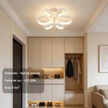 Modern LED Ceiling Light / Chandelier For Hallway, Living Room, Bedroom And Kitchen - White - View 2