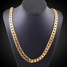 Special Offer 18K Gold Plated Necklaces 925 Stamp Silver Color Classic 8MM Sideways Chain For Men Woman Fine Jewelrys Wedding Party - Gold - View 6
