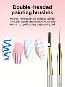 Bộ 2 bút vẽ móng tay kiểu Nhật tối giản và bút vẽ dây, bút vẽ tay chuyên dụng cho tiệm nail, thích hợp để vẽ móng, vẽ dây, pha trộn, móc, v.v., bút trị liệu bằng ánh sáng chuyên dụng cho móng. - Nhiều màu - Xem 4