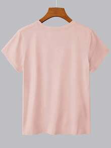 2026 Summer New Leopard Print Outfit Dachshund Print Women's T-Shirt 2026 Spring Summer  Cute Pet Style Short Sleeve Casual Personality Outfit Loose S - 粉紅色 - 查看 2