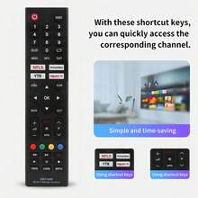 Control remoto universal de TV compatible con Samsung, Vizio, Hitachi, Sanyo, JVC, Vestel, Seiki, Insignia y todas las series - Negro - Ver 4