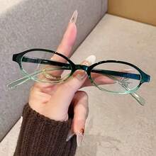 1pc Women's Fashionable & Elegant Oval Eyeglasses Frame, Lightweight & Portable, Exquisitely Showcases Distinctive Style - Clear - View 2