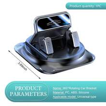 Adjustable Dashboard Self-Adhesive Dashboard Navigation Bracket, 360-Degree Rotation Automotive Phone Holder, Universal Non-Slip Car Phone Holder, For Most Cars, Car Mount Spring Gift - Black - View 2