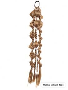 24 Inch Handmade Mixed Color Bubble Twist Braids - Vacation Style Hair Tie, Suitable For All Hair Types - Multicolor - View 8