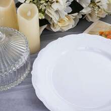 DaYmi 60PCS White Plastic Plates, Heavy Duty White  Plates Premium 10inch Dinner Plates Hard Plastic Plates  For Party Wedding Bridal Shower Variant 2 - A White - View 3