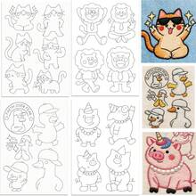 Water Soluble Embroidery Patterns Stabilizers - Pre-Printed Funny Cat, Lion, Pig & Duck Designs - Stick & Stitch Embroidery Paper For Hand Sewing Lovers - A255 - View 4