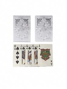 豪华防水扑克牌 - 魔术和派对娱乐的理想之选，采用PVC材质，适合派对、创意玩具、纸牌和扑克系列、德州扑克 - 玫瑰金 - 查看 9