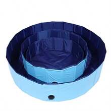 Foldable Portable Pet Bathing Tub, Detachable Pet Swimming Pool And Shower Bathtub, Anti-Slip Waterproof PVC Pet Swimming Pool For Dogs And Cats, Outdoor Backyard Children's Swimming Pool, Sandbox And Ball Pit, Available In Multiple Sizes - Blue - View 9