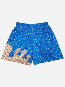 Youth Ice Cream Shorts Inseam Mesh Graphic Shorts Casual 101 Workout Cool Shorts For Gym Basketball Running Short Pants - 藍色 - 查看 3