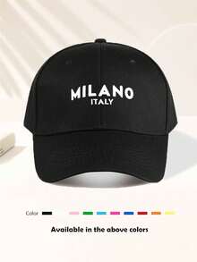 男女皆宜的嬉皮士棒球帽，印有“MILANO”字样，可调节设计。适合旅行、度假、运动、海滩、钓鱼和校园等场合。采用Y2K风格，可作为老爹帽、妈妈帽或情侣帽佩戴，是母亲节和父亲节的理想节日礼物。夏季，帽子，节日 - 棒球帽 - 查看 3