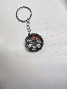 Accesorio de moda para llavero con diseño de disco de freno y llanta de coche, llavero pendiente de simulación realista, caliente - Negro - Ver 9