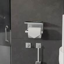 Stainless Steel Matte Toilet Paper Holder With Wall Mount Bracket - Durable Rectangular Bathroom Tissue Dispenser For Hotel And Home - Silver - View 6