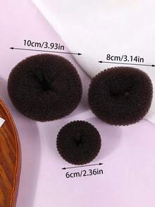 2pcs Black Donut Hair Bun Maker Hair Styling Tool Set - Black - View 6